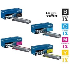 4 PACK Brother Genuine TN229XL High Yield combo Laser Toner Cartridges