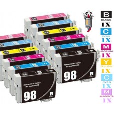 12 PACK Epson T098 T099 combo Ink Cartridges Remanufactured