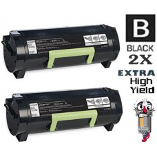 2 PACK Lexmark 60F1X00 Extra High Yield Toner Cartridges Premium Compatible
