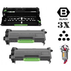 3 PACK Brother TN880 DR820 combo Laser Toner Cartridges Premium Compatible