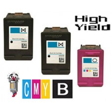 3 PACK Hewlett Packard HP62XL High Yield combo Ink Cartridges Remanufactured