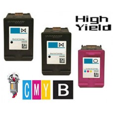 3 PACK Hewlett Packard HP64XL High Yield Black Ink Cartridge Remanufactured