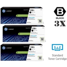 3 PACK Genuine Hewlett Packard HP 138A W1380A combo Laser Toner Cartridge