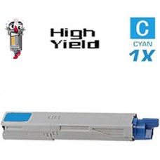 New Open Box Okidata 43459303 High Yield Cyan Laser Toner Compatible Cartridge