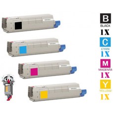 4 PACK Genuine OKI 4383712 combo Laser Toner Cartridge