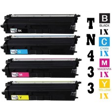 4 PACK Brother TN433 Standard combo Laser Toner Cartridges Premium Compatible