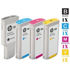 4 PACK Genuine Hewlett Packard HP728 combo Laser Toner Cartridges