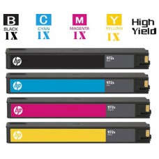 4 PACK Hewlett Packard HP972X High Yield Ink Cartridge Remanufactured