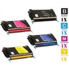 4 PACK Lexmark C736H High Yield Toner Cartridges Premium Compatible