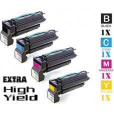 4 PACK Lexmark C7720 Extra High Yield Toner Cartridges Premium Compatible