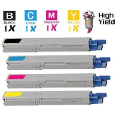 4 PACK Okidata 4345930 High Yield combo Laser Toner Cartridge Remanufactured