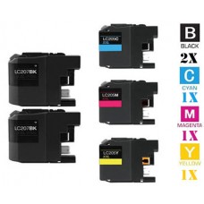 5 PACK Brother LC203 combo Ink Cartridges Remanufactured