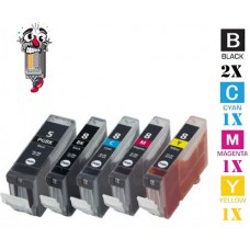 5 PACK Canon PGI5 CLI8 combo Ink Cartridges Remanufactured