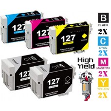5 PACK Epson T127 combo Ink Cartridges Remanufactured