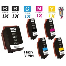 5 PACK Epson T302XL High Yield Ink Cartridge Remanufactured