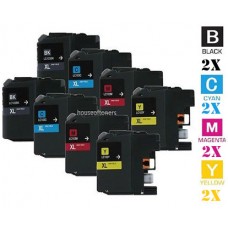 8 PACK Brother LC105 combo Ink Cartridges Remanufactured