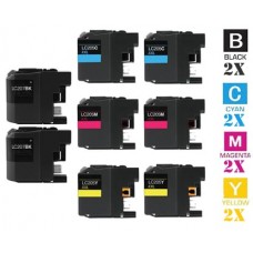 8 PACK Brother LC207 LC205 combo Ink Cartridges Remanufactured