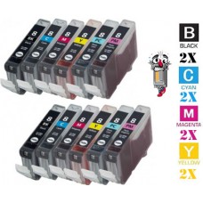 12 PACK Canon CLI8 combo Ink Cartridges Remanufactured