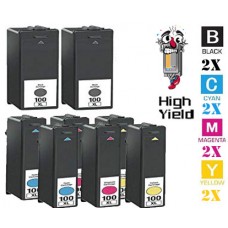 8 PACK Lexmark #100XL combo Ink Cartridges Remanufactured
