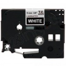 Brother TZe325 White on Black Tape (3/8